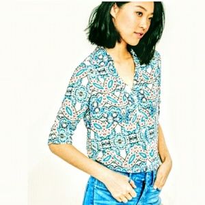 Express Portofino Vibrant slim fit top XS Paisley